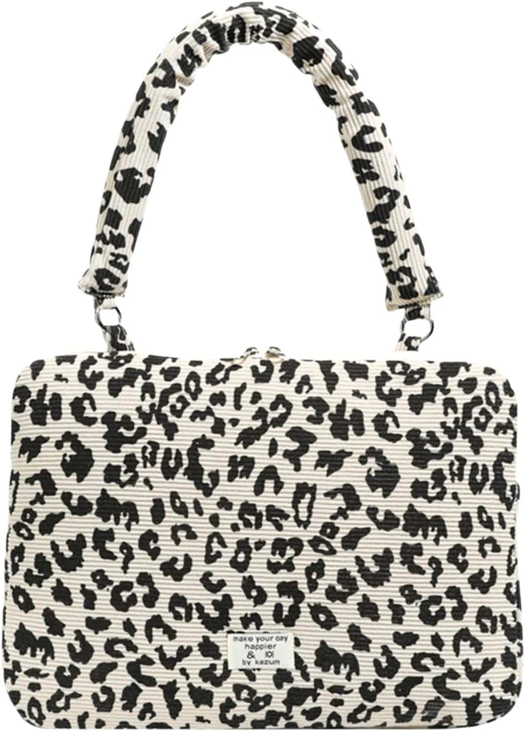 Leopard Puffy Laptop Sleeve 11,13,15 Inch Cheetah Print Quilted Laptop Case
