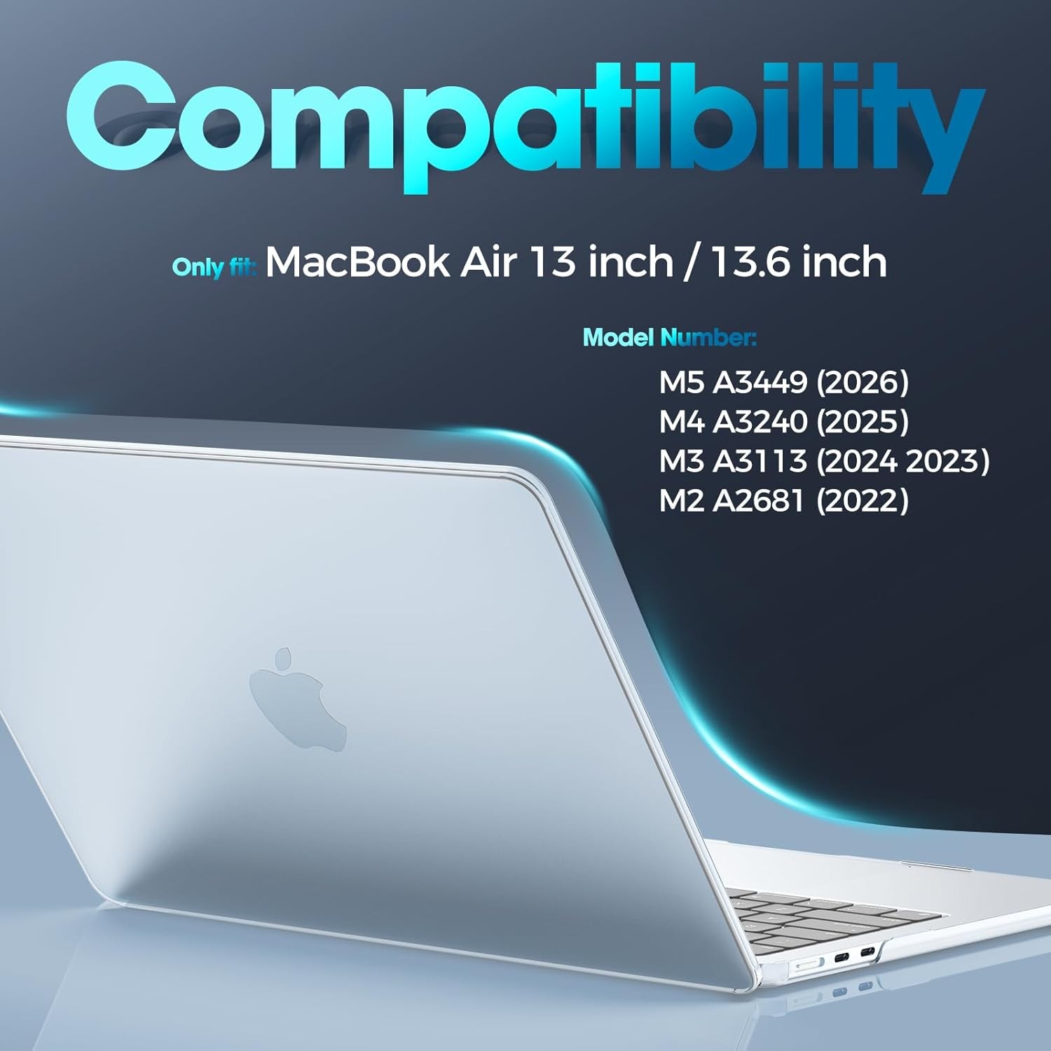 Hard Shell Case for MacBook Air 13 inch 2026 2025 2024 2023 2022 – SkyBlue