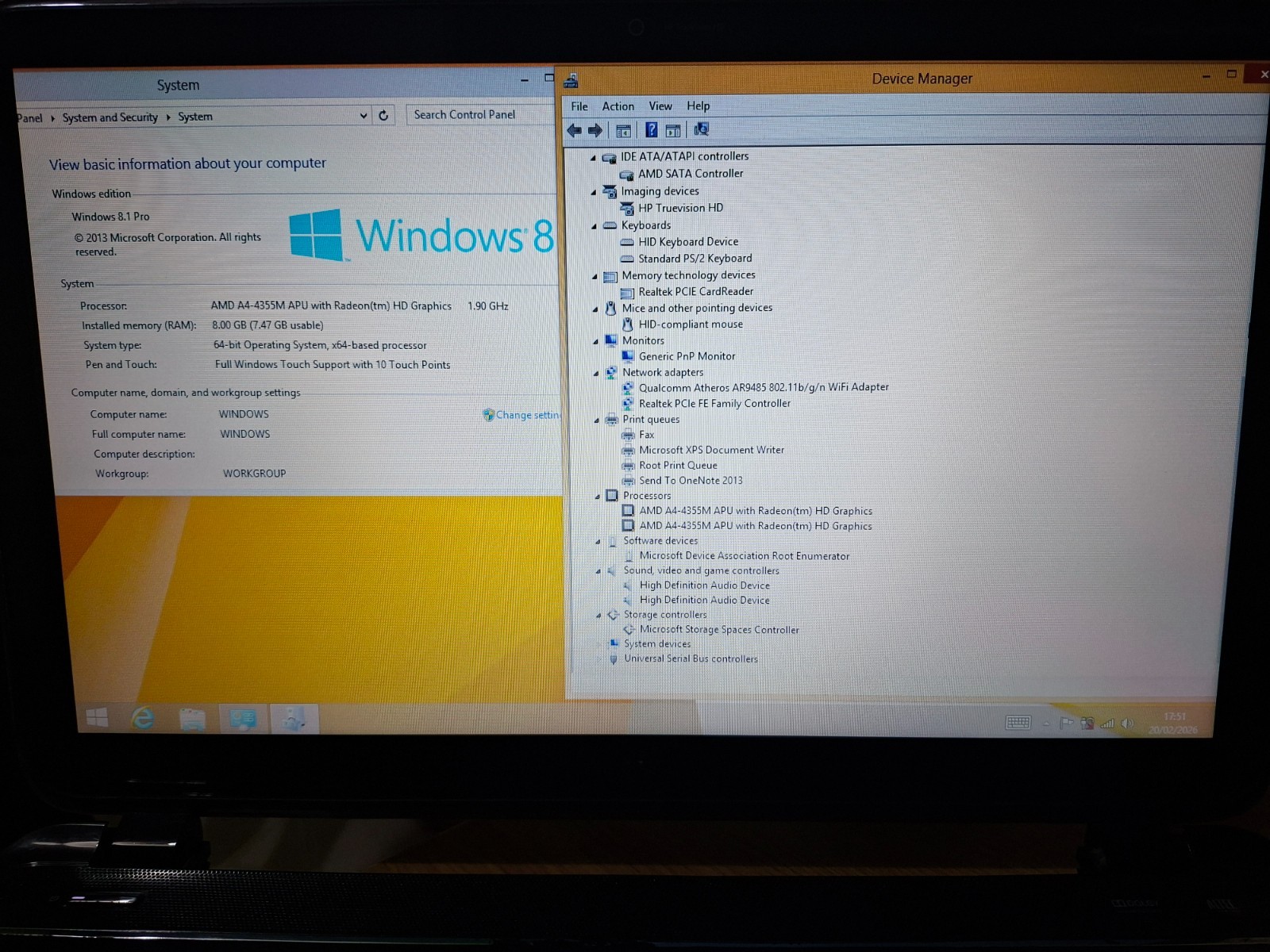 Hp Pavilion Touchsmart 15 b-130sa Laptop 15.6″ 8GB 128GB Windows 8.1 64 BIT HDMI