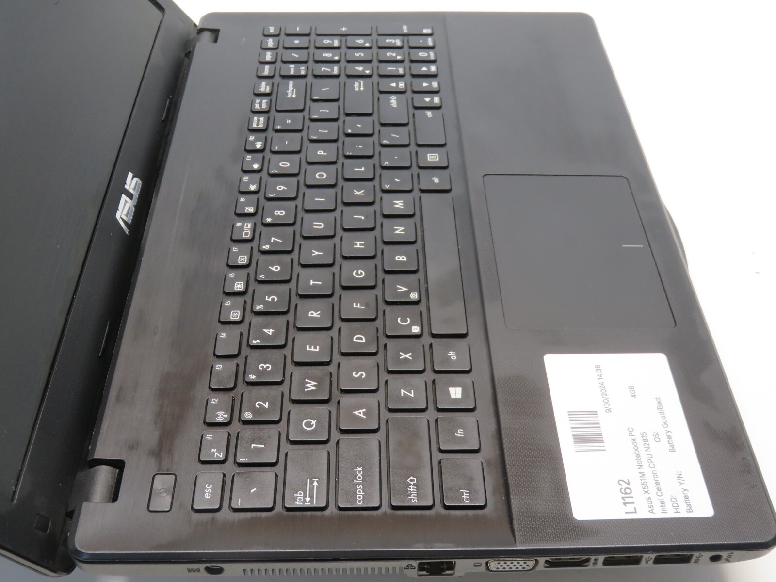 Asus X551M Notebook PC Intel Celeron CPU N2815 1.86GHz 4GB NO HDD No Batt