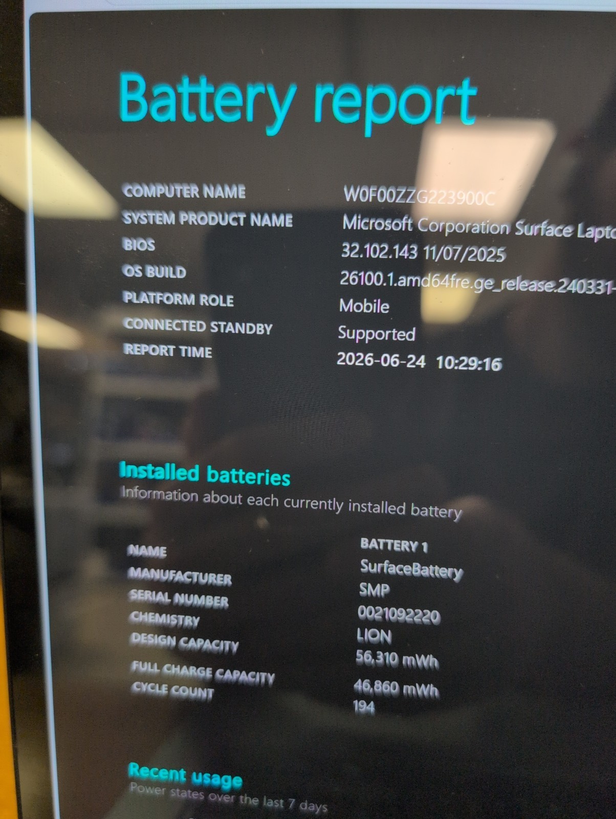 USED, NO CHARGER Surface Laptop Studio (1TB SSD, 32GB RAM, i7-11370H, 3.3GHz)