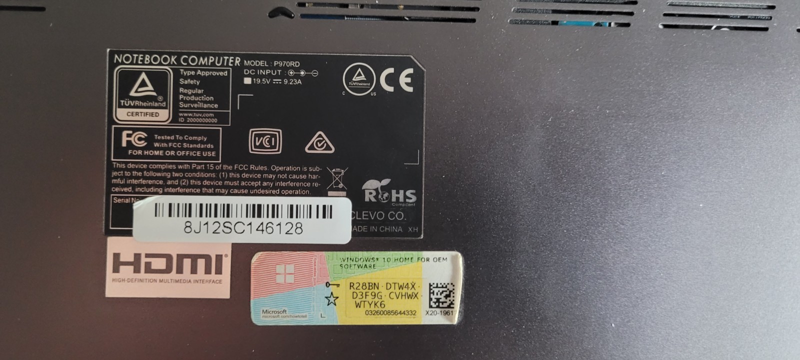 XOTIC CLEVO P970RD — i7-9750H / RTX 2060 / 32 GB RAM / 1TB HDD – FAN BROKEN
