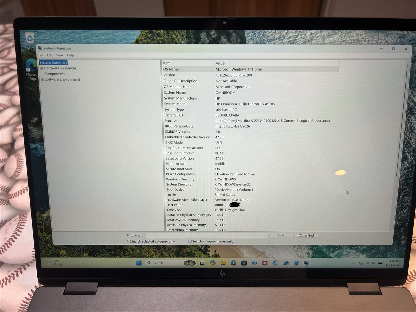 HP OmniBook X Flip 16-as0xxx 16in Core Ultra 5 226V 16GB RAM Win11 Black