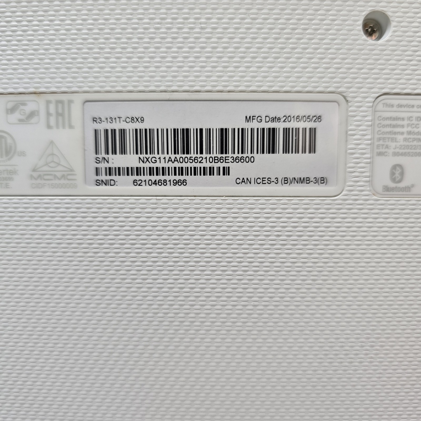 Acer Aspire R3-131T 11.6in Touch Laptop Boot Loop Stuck On Logo Parts Repair