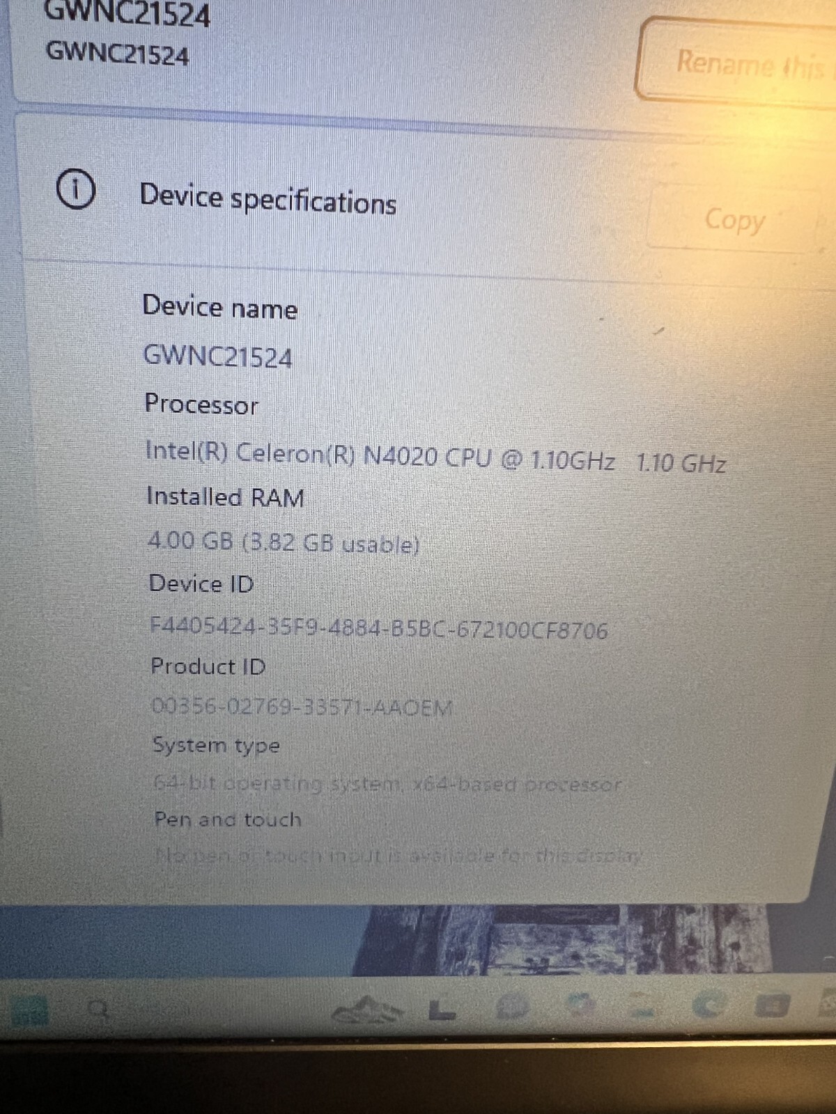 Gateway Blue GWNC21524-BL 15.6″ HD Celeron Intel UHD Graphics 4GB Ram As-Is READ