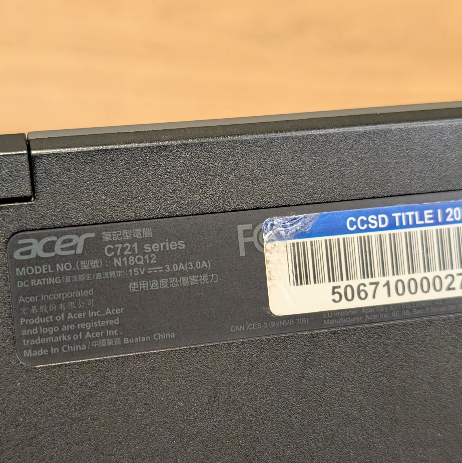 Acer Chromebook C721 Series (N18Q12) 11.6″ 1.6GHz AMD Processor 4GB RAM 32GB HDD