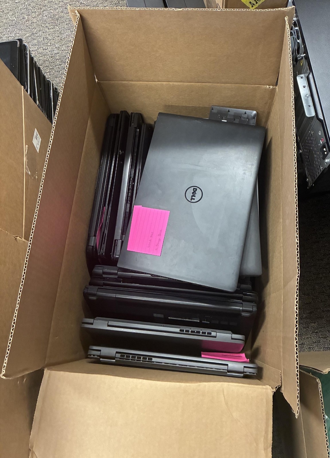 Box of laptops