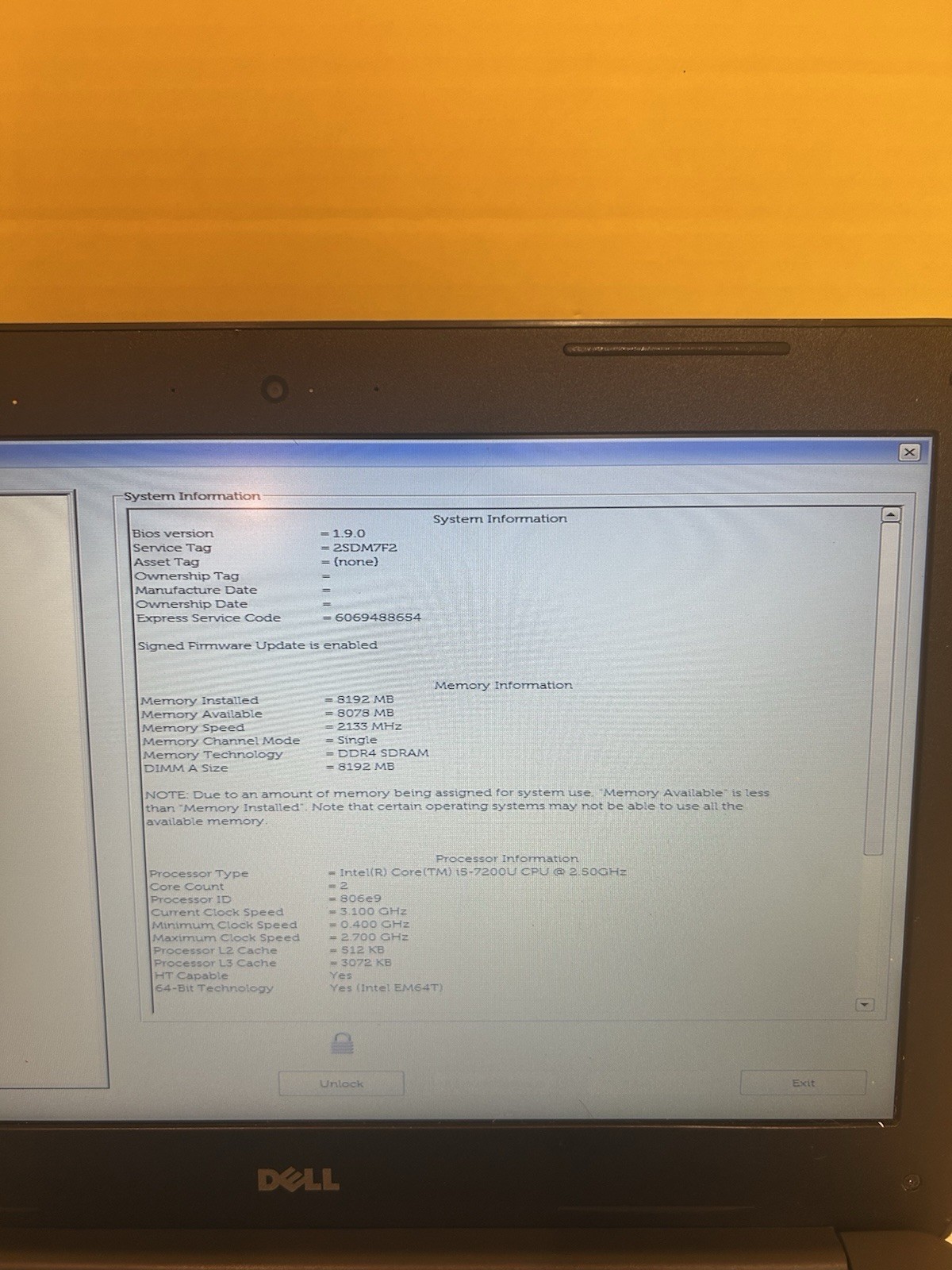 Dell Latitude 3380 Laptop i5-7200 8GB R Boots to BIOS BIOS Unlocked GRADE B
