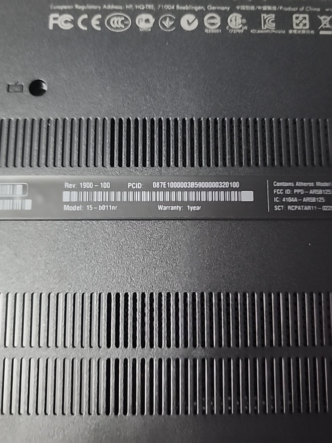 Hp Pavillion Model 15 – b011nr
