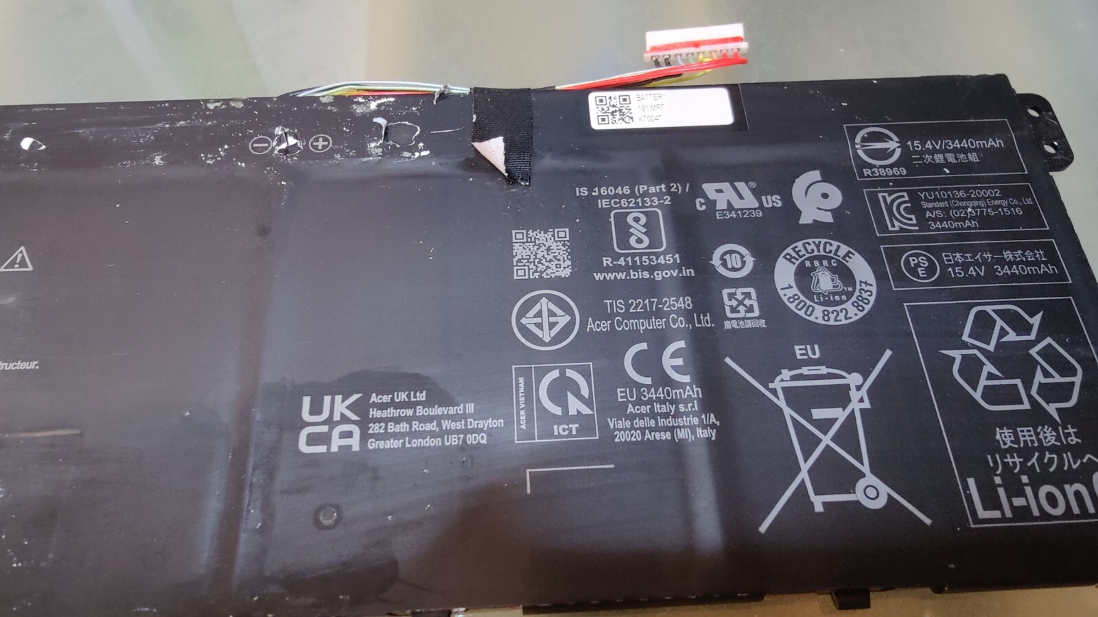 ACER GENUINE AV15 A515-53 AV 15-51 BATTERY AP19B5L 15.4V 344OmAh 52.9Wh ORIGINAL