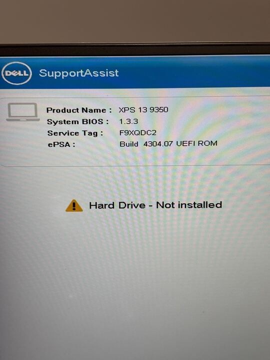 13.3″ Dell XPS 13 9350 Laptop Intel I5-6200u @2.3GHz 8GB RAM NO SSD NO OS