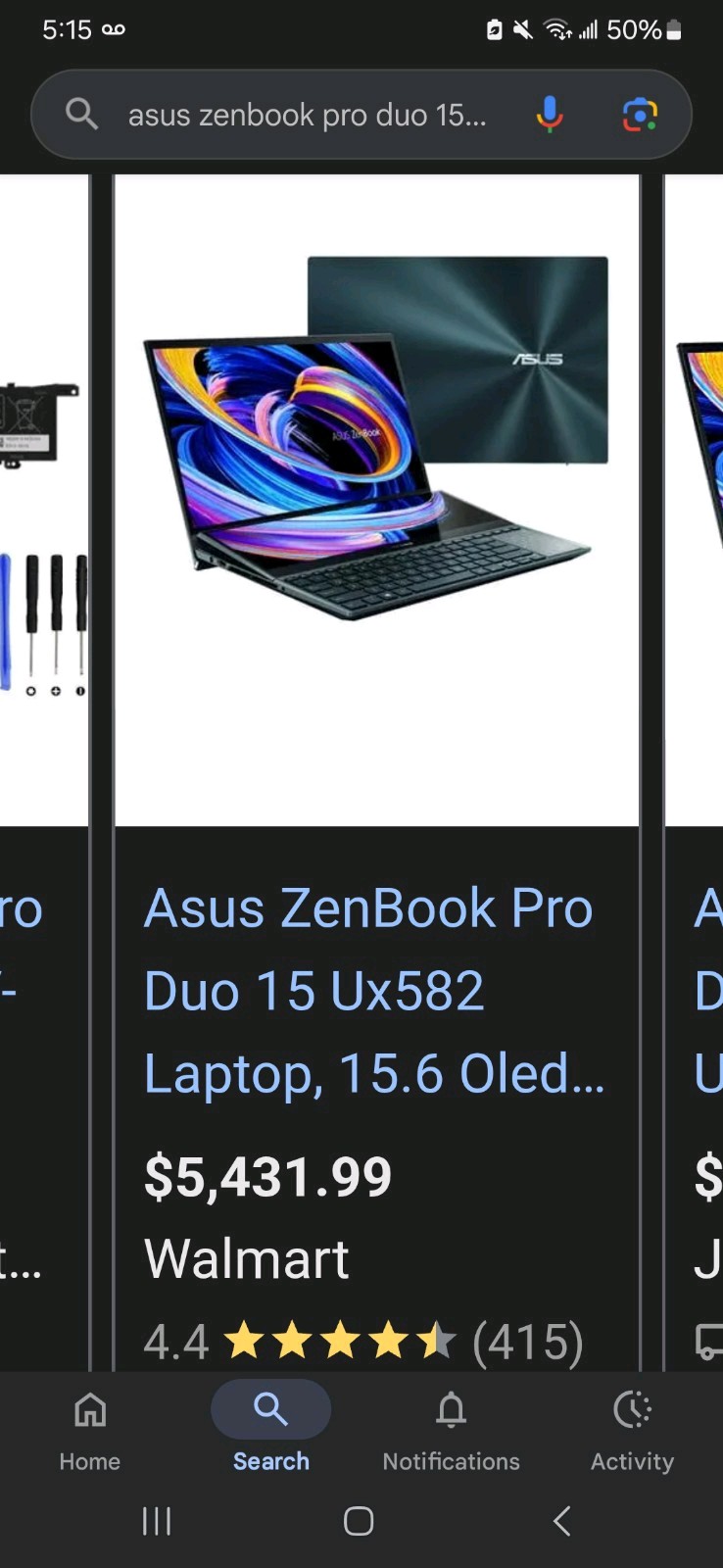 ASUS Zenbook Pro Duo (4K 15.6″ OLED, i7-12700H, 16GB RAM, 1TB NVMe, RTX 3070 Ti)