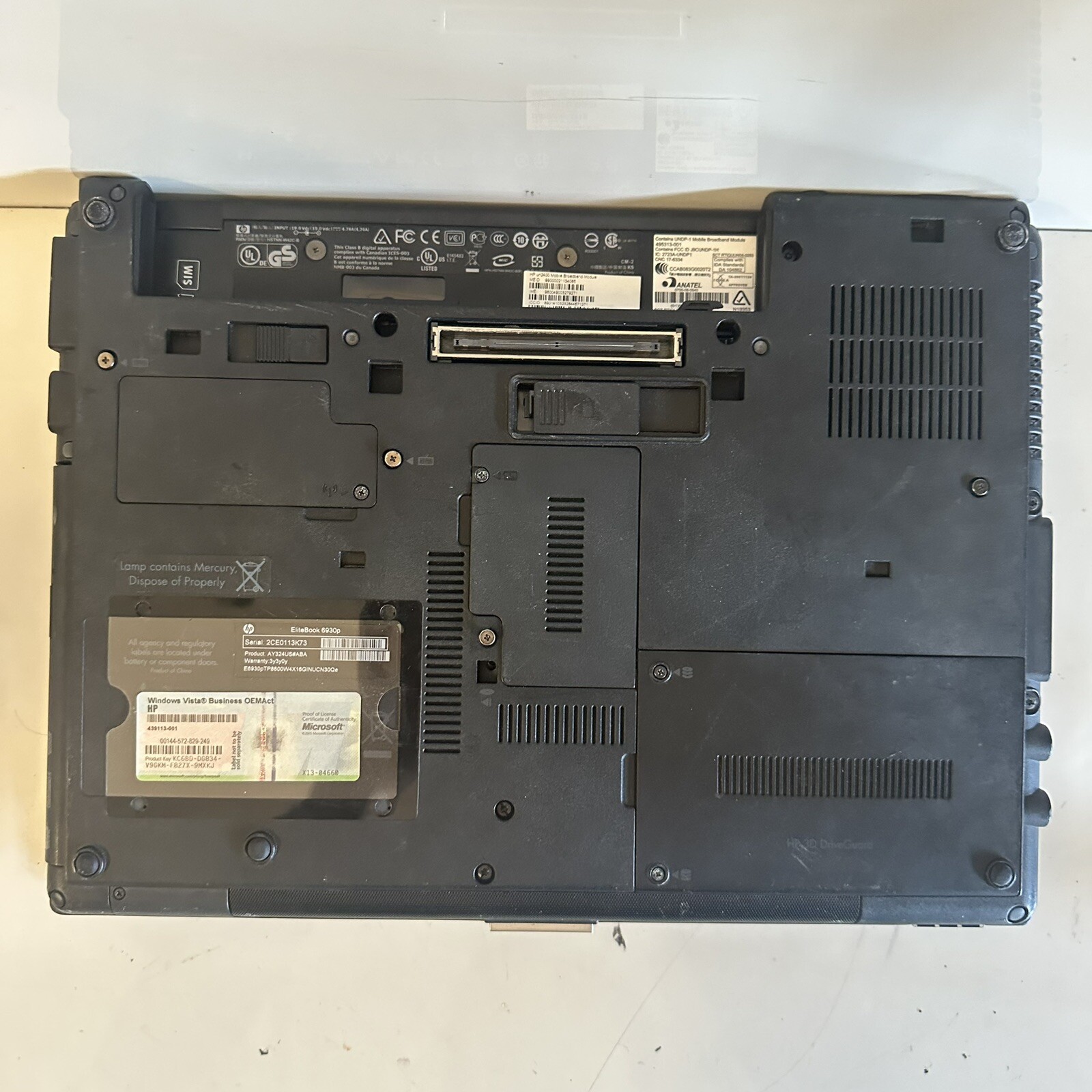 14” HP EliteBook 6930p Laptop Intel Core 2 Duo 1GB RAM 160GB HDD Scraps/Salvage