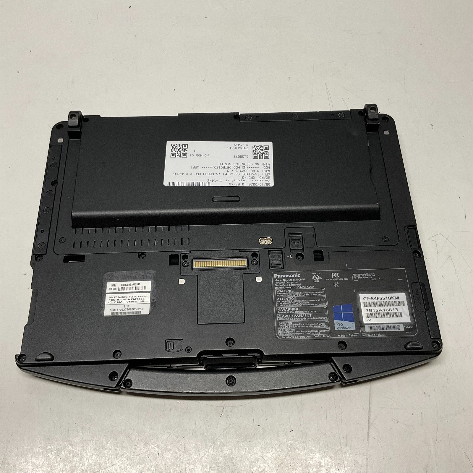 Panasonic Toughbook CF-54 14″ Touch Laptop – i5-6300u 8GB NO HDD NO OS BIOS