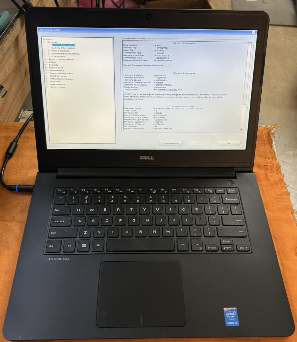 Dell Latitude 3450 i5-5200U 2.20GHz 4GB RAM – No HDD or OS