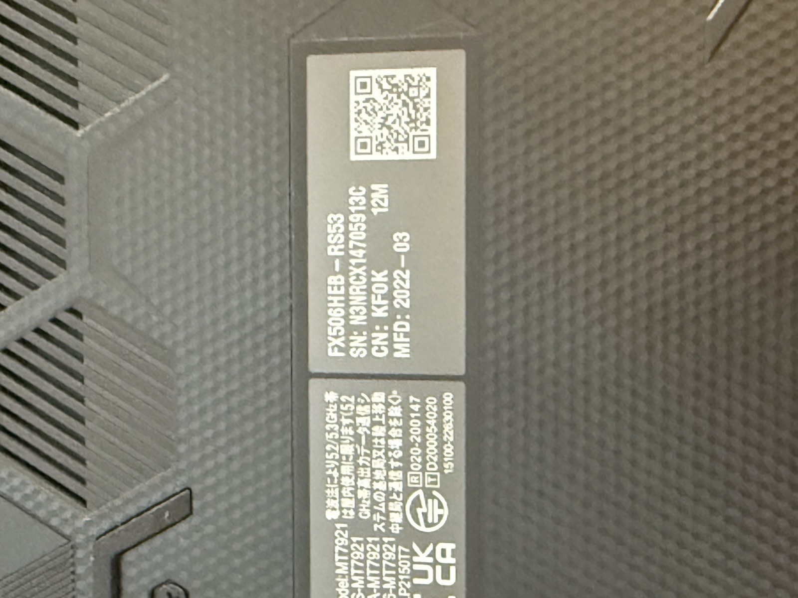 Asus TUF F15 FX506H 15.6″ i5-11400H 2.7GHz 8GB RAM 512GB SSD GeForce RTX 3050