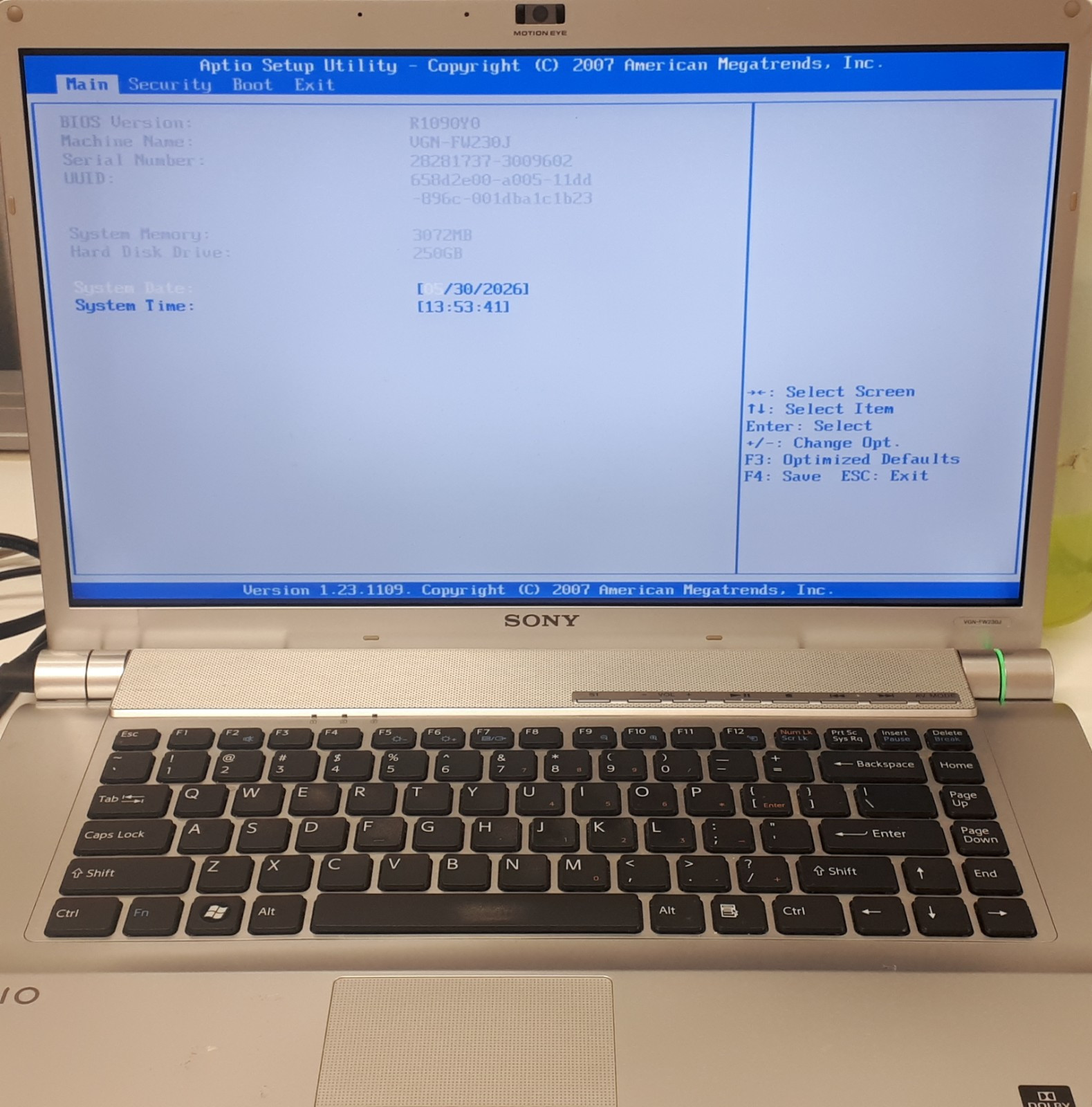 Sony VAIO VGN-FW230J 16.4″ Laptop Core 2 Duo T5800 3GB 250GB Linux Mint Cinnamon