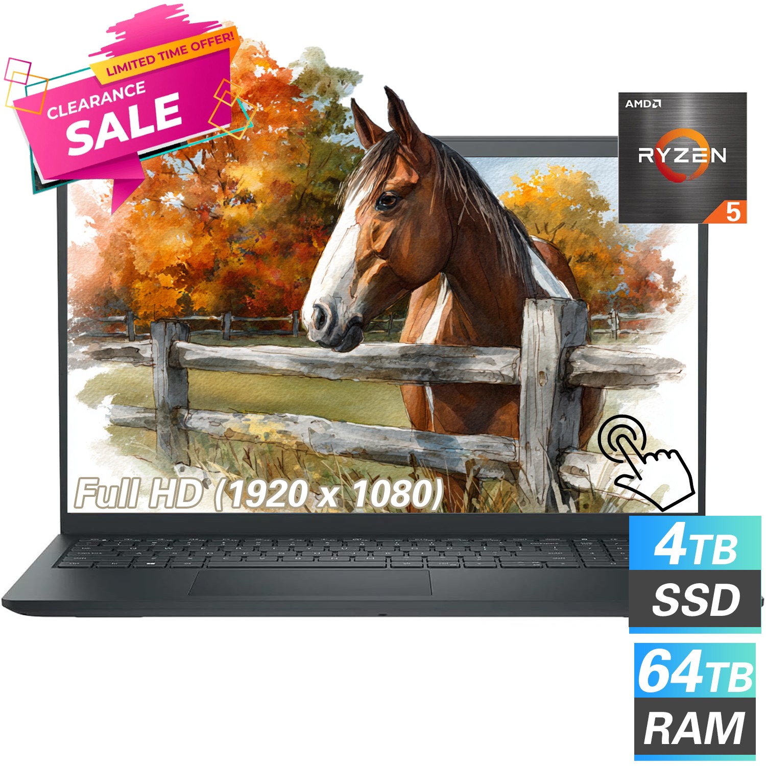 🎉Dell Inspiron Laptop 15.6″Touch Backlit Ryzen 7 UPTO 64GB RAM 2TB SSD Win11Pro