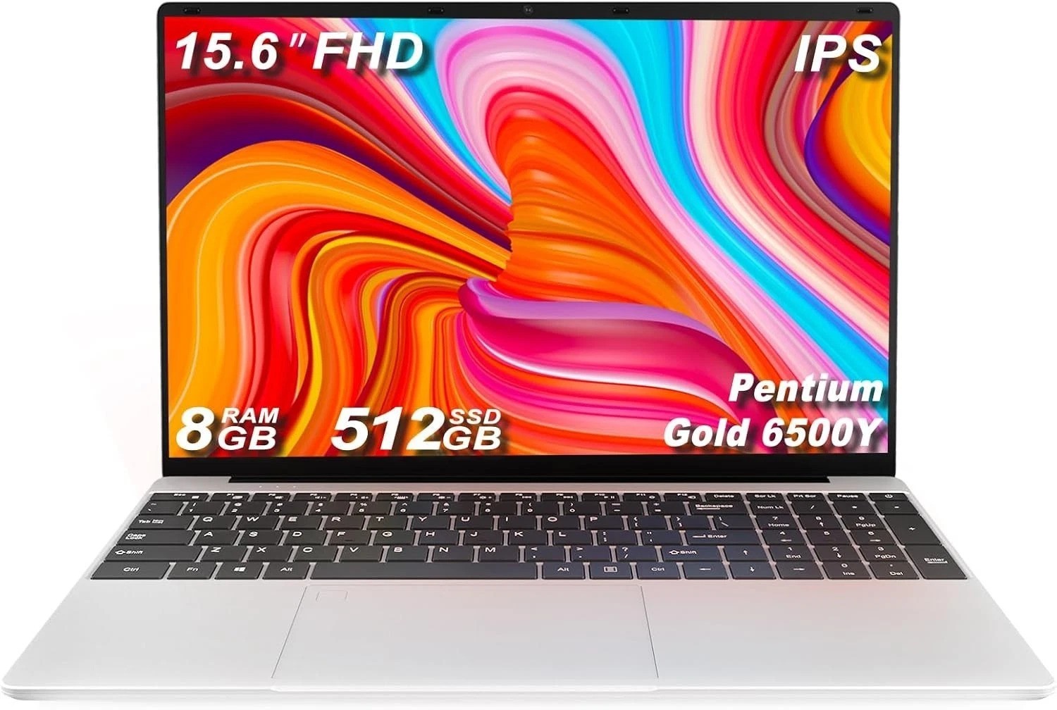 Portable 15.6 Inch FHD Laptop, 8GB RAM, SSD, Fingerprint Reader, Windows 11