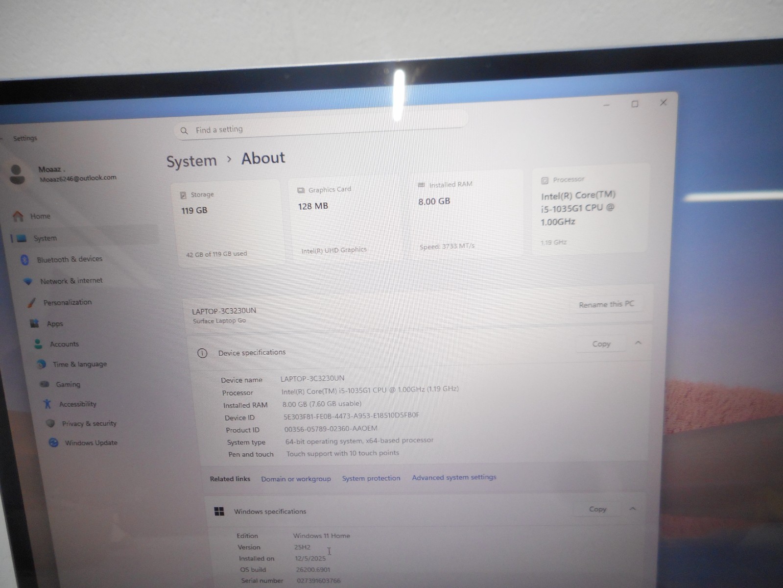 Microsoft Surface Go 1943 12.4″ i5-1035G1 1.0GHz 8GB RAM 128GB SSD