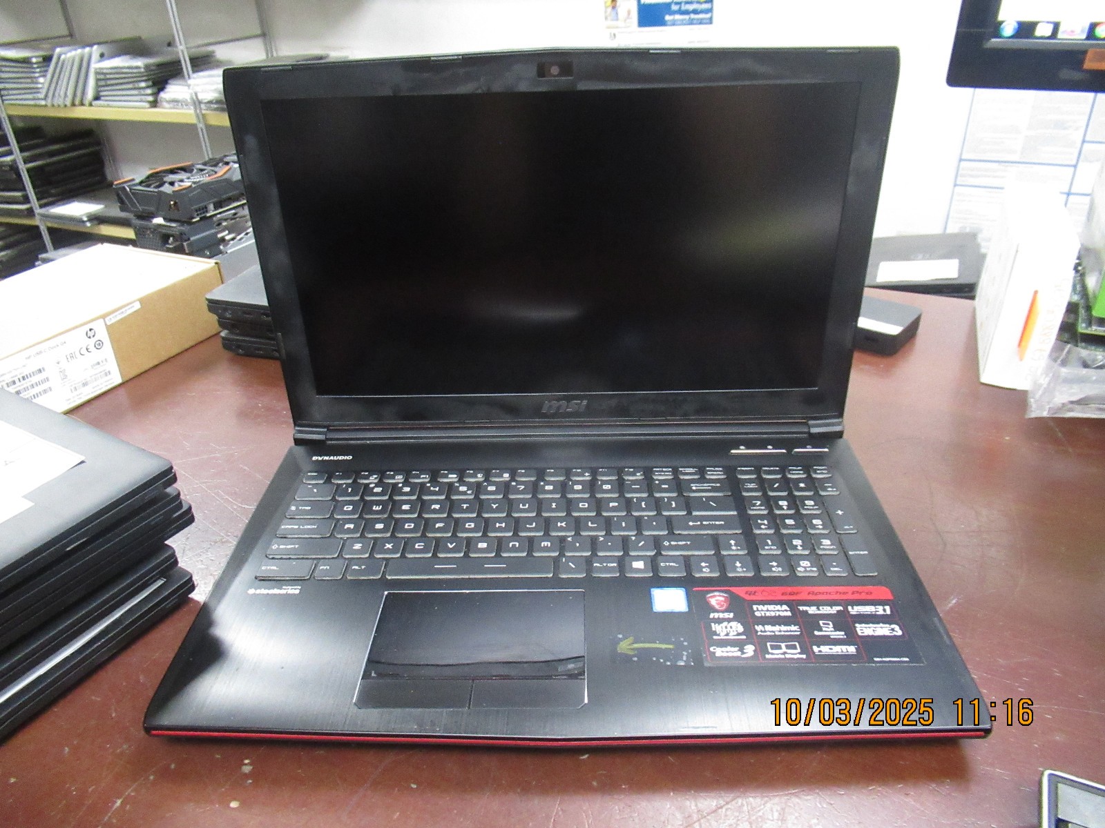 MSI GE62 6QF i7 6700HQ 2.60GHz 32GB 1TB HDD NVIDIA GTX 970M Ubuntu Laptop[No AC]