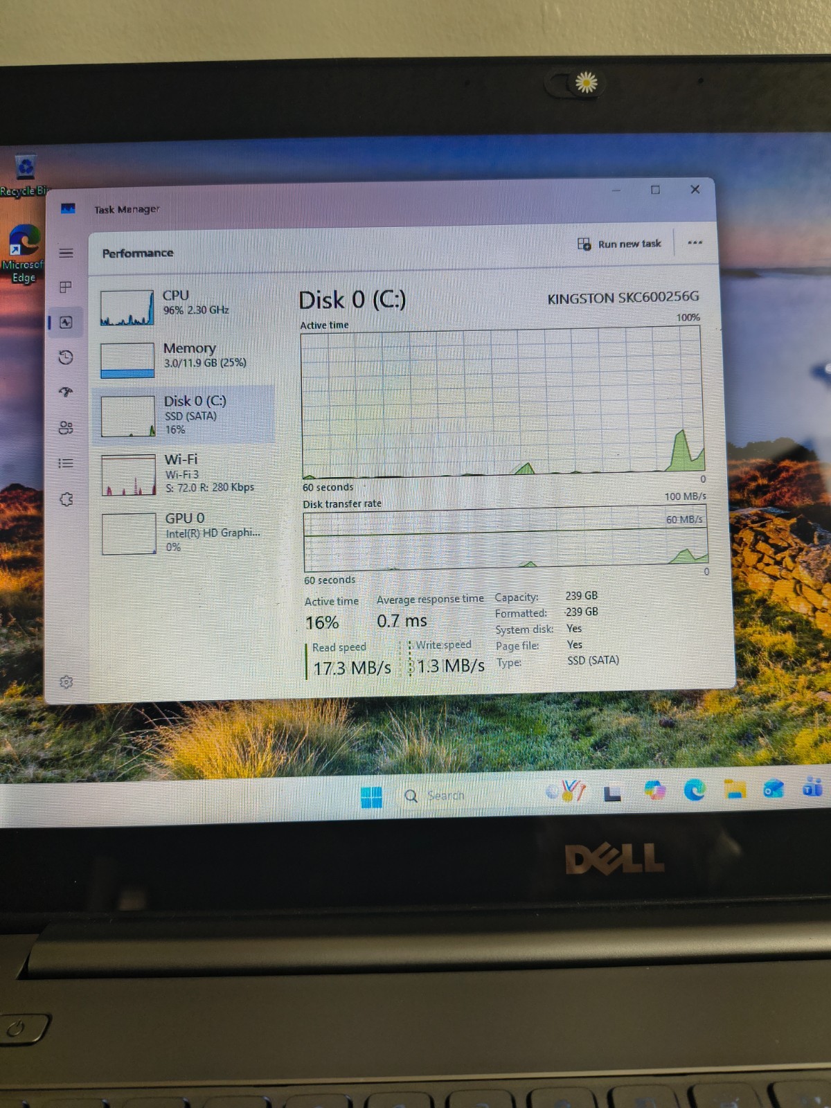 Dell Inspiron 15 7537 Touch Core i5-4200U@1.6GHz 12GB 256GB SSD BkLit KB Win11Hm