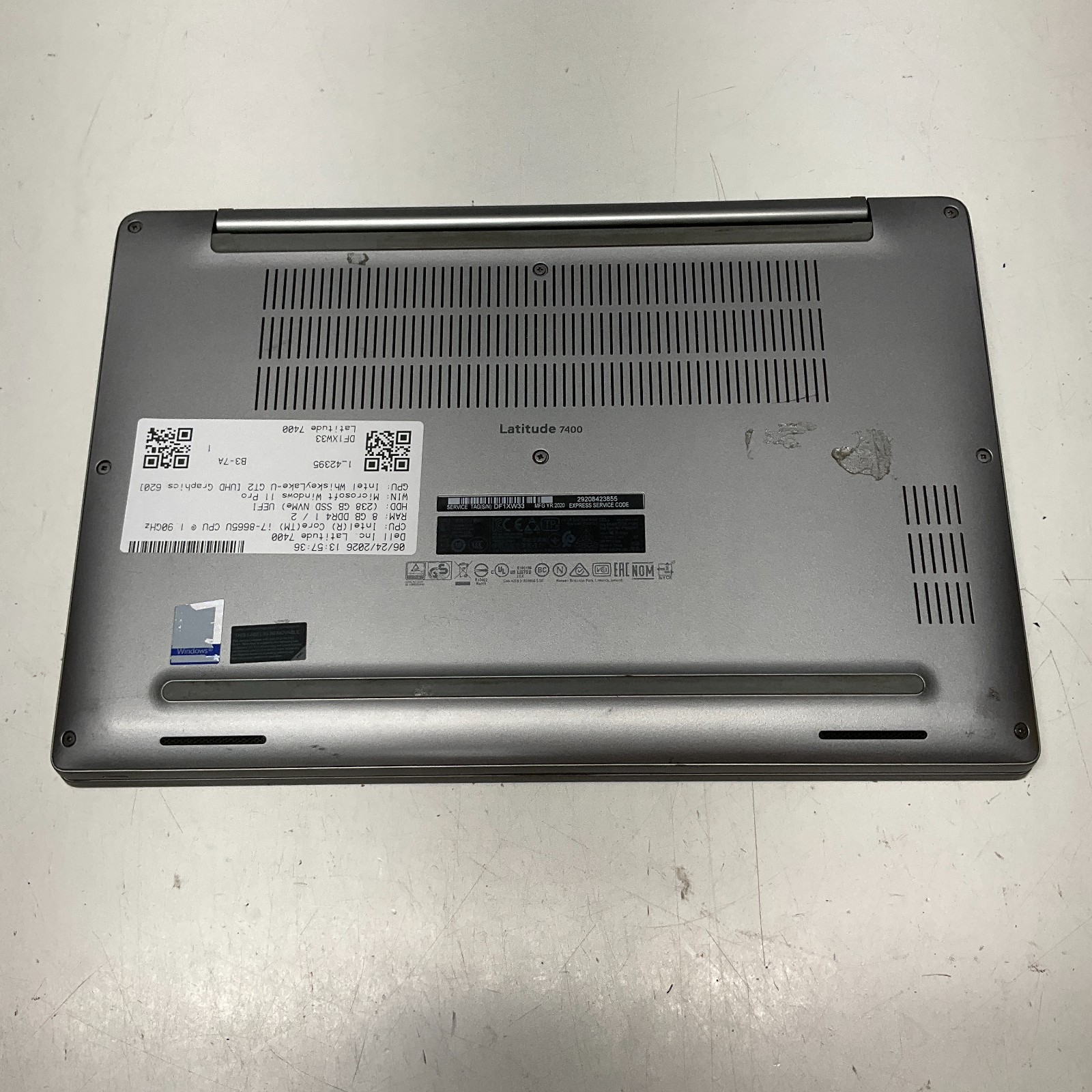 Dell Latitude 7400 14″ Core i7-8665U 1.9GHz 8GB RAM 256GB SSD Windows 11 Pro