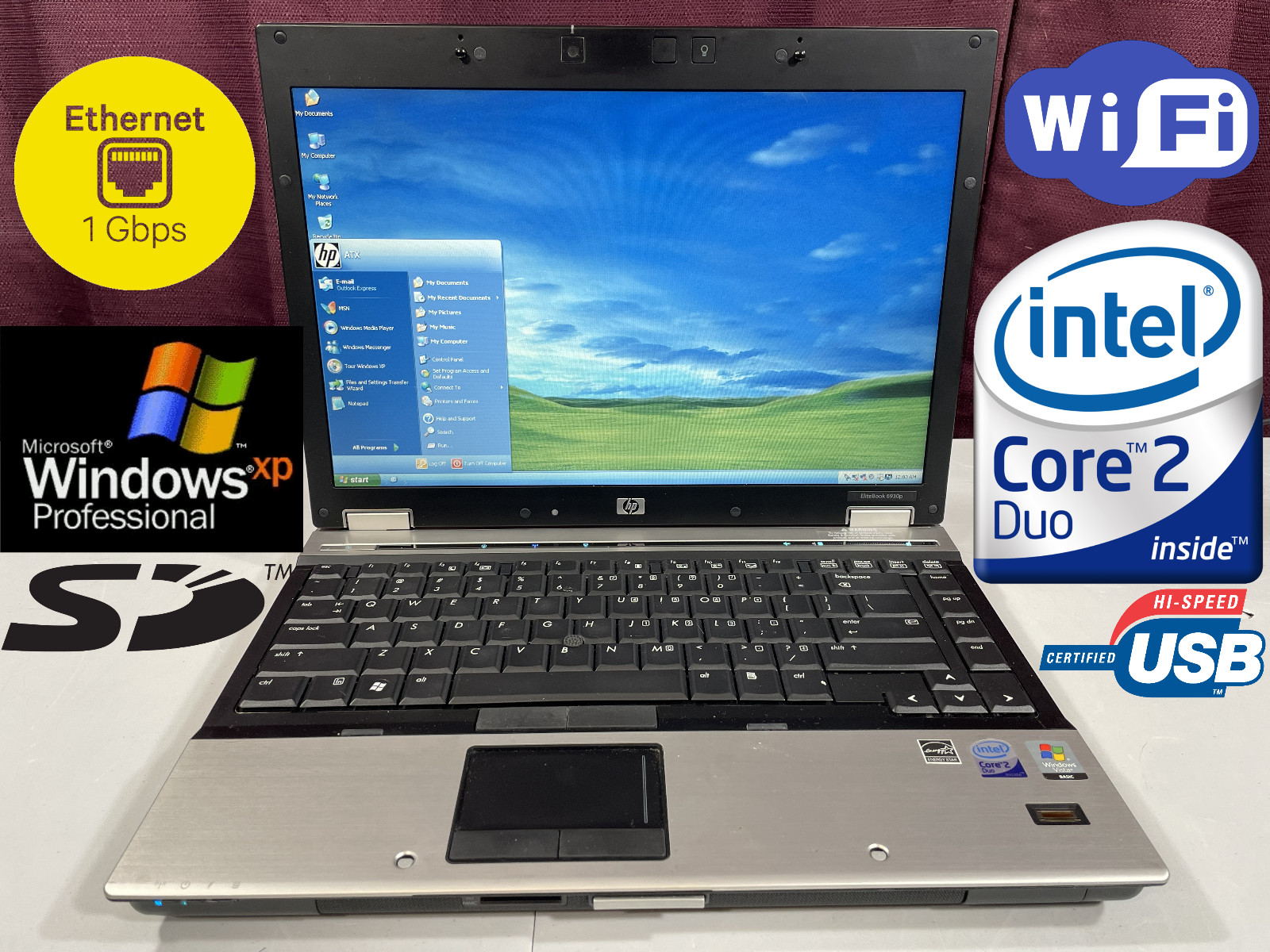 RESTORED HP Elitebook 6930p Windows XP Vintage Retro Gaming Laptop PC