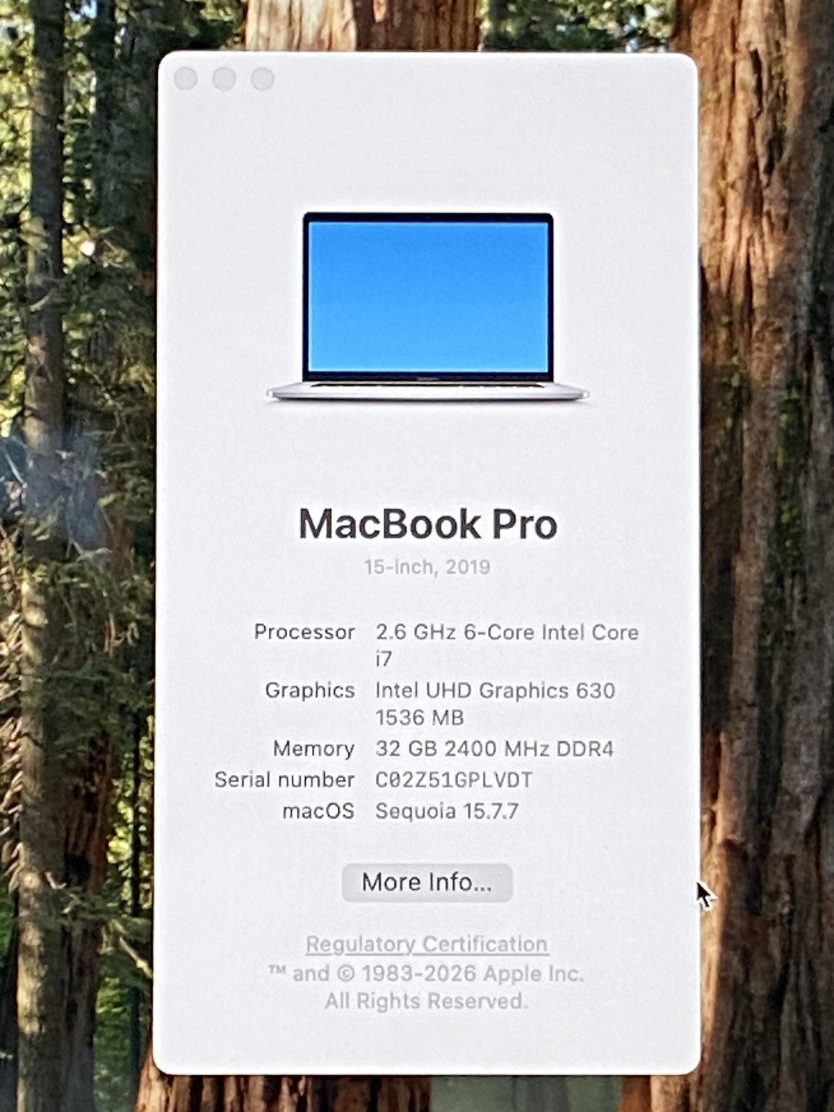 Apple MacBook Pro 2019 A1990 15.4″ i7-9750H 32GB RAM 512GB SSD *Read* – CLP43A