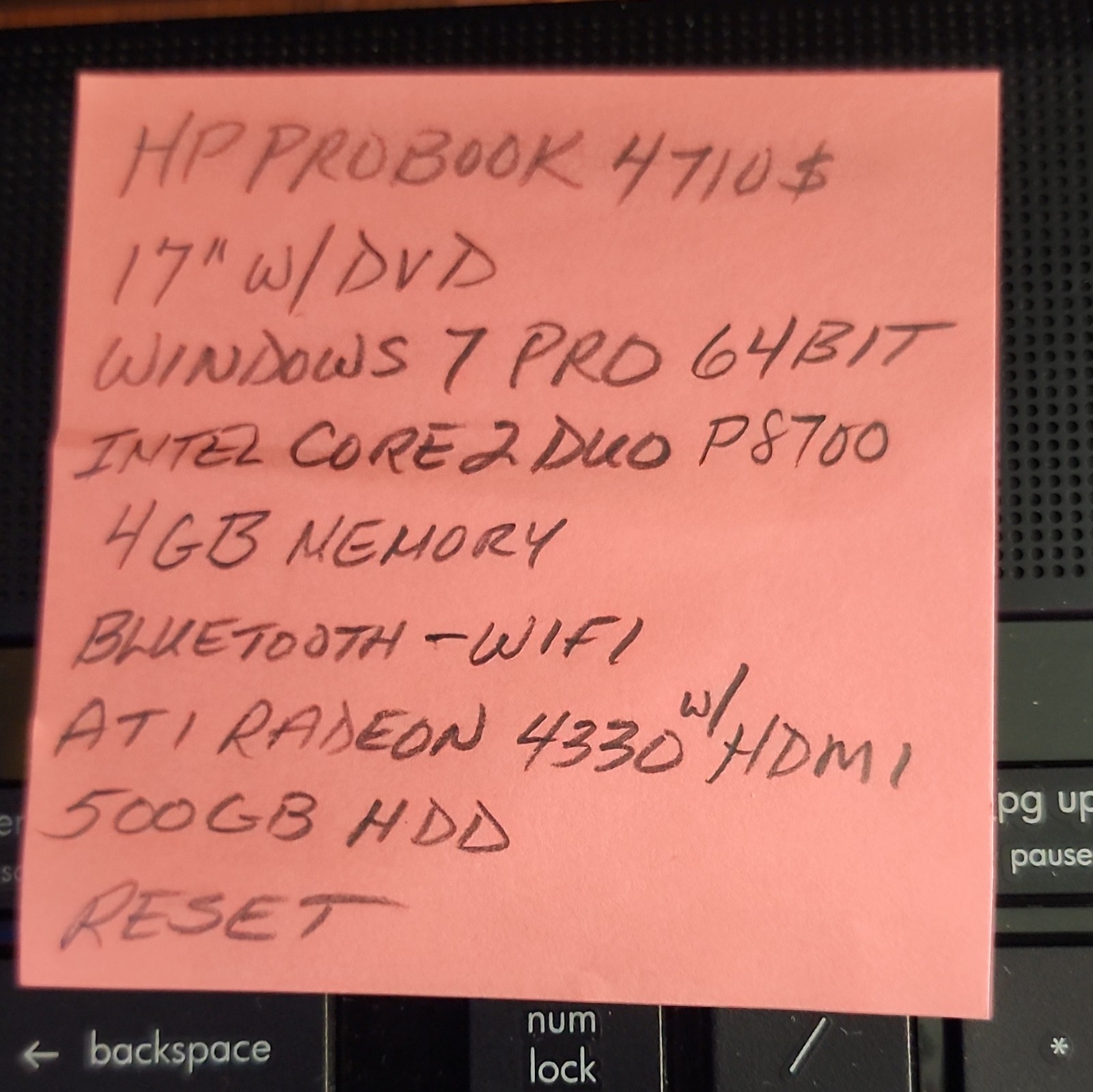 HP ProBook 4710s 17″ Laptop Core 2 Duo 4GB 500GB ATI Radeon Win7 HDMI