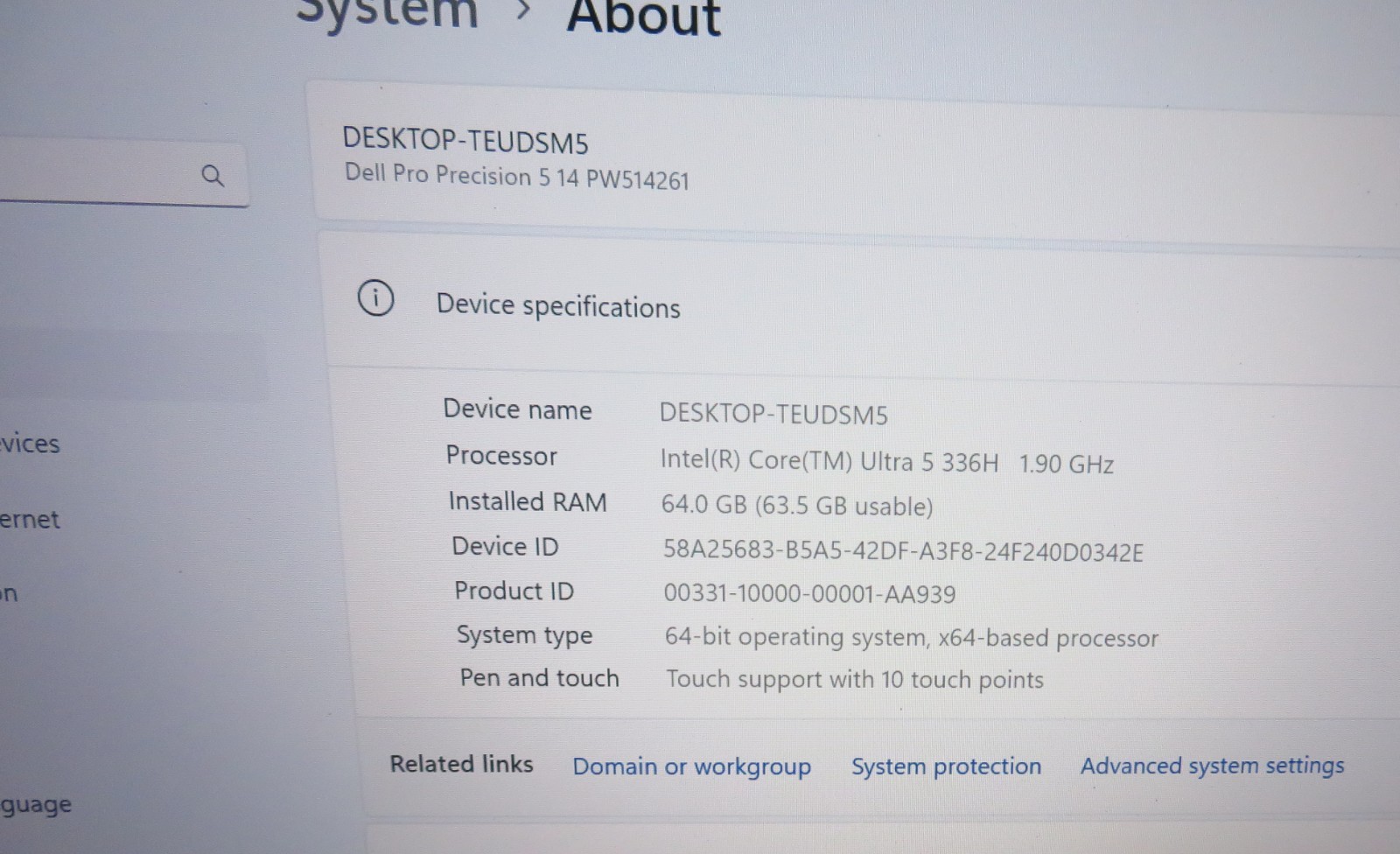 Dell Pro Precision 5 14″ Intel Core Ultra 5 336H 64GB 2TB RTX PRO 500 Blackwell