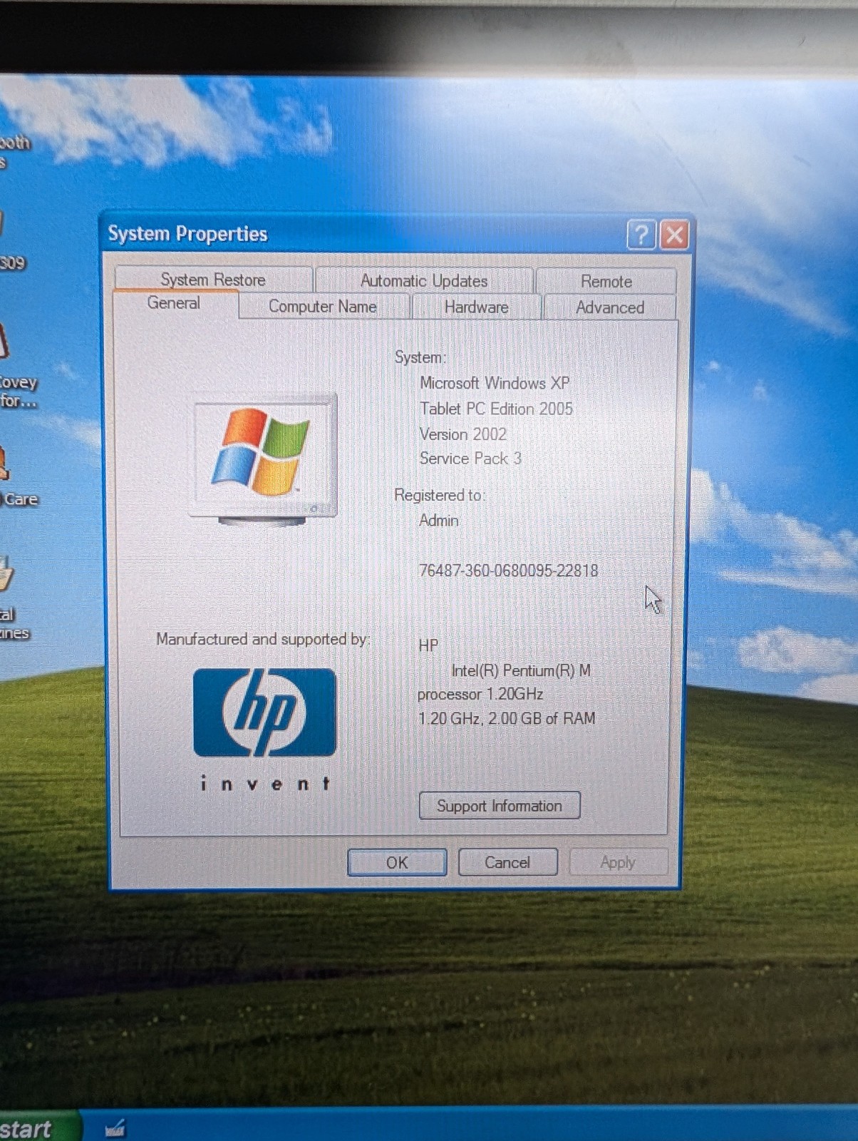 HP Compaq TC1100 – Windows XP Tablet Laptop – 1.2GHz Pentium M 2GB UMPC
