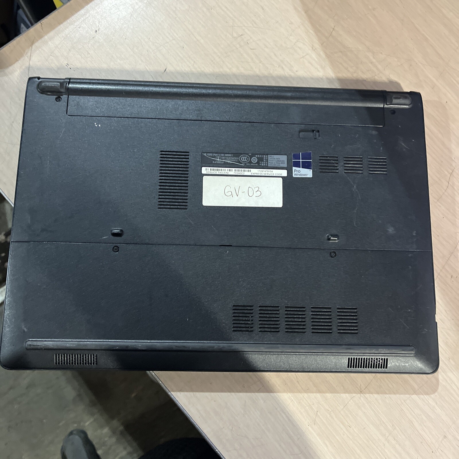 DELL LATITUDE 3470 INTEL CORE I3-6100U 2.30GHZ 4GB RAM NO HD ‘