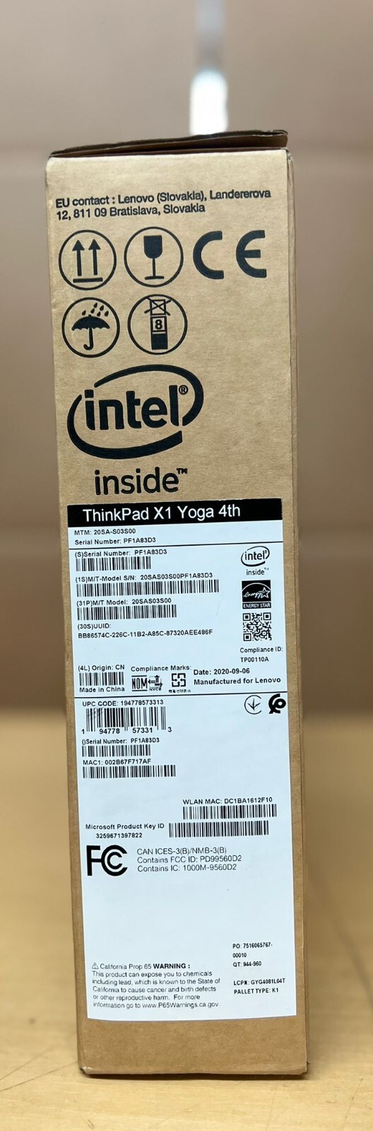 New Lenovo ThinkPad X1 Yoga Gen 4 14” Intel Core i7-10510U, 512GB SSD, 16GB RAM
