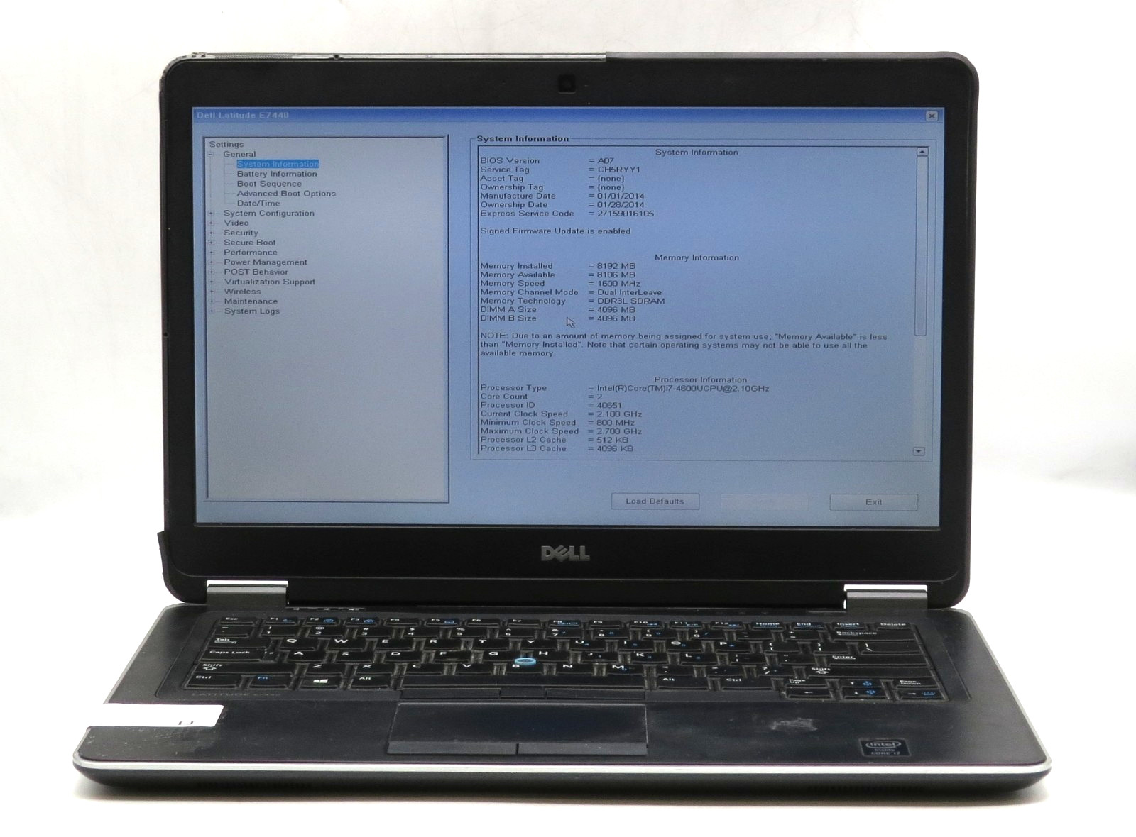 Dell Latitude E7440 | 14.0″ | i7-4600U @ 2.10GHz | 8GB DDR3 | No HDD/OS