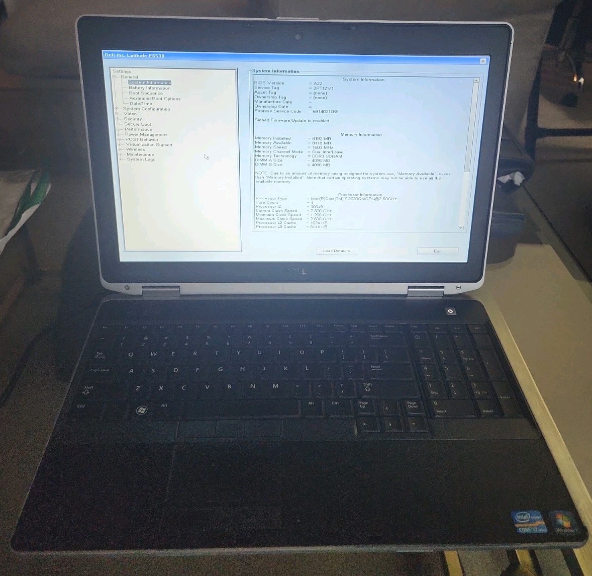 Dell Latitude E6530 i7-3720Q CPU@2.6GHz 8GB RAM No HDD No OS No Batt(626A3)