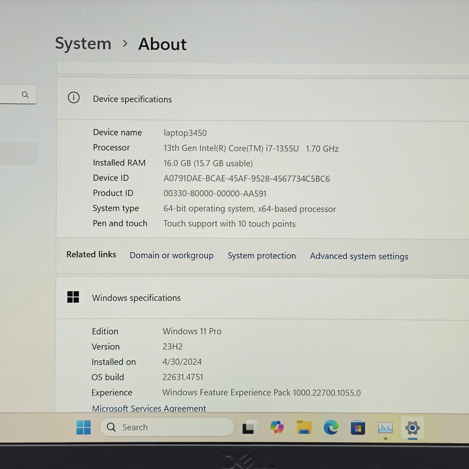 Dell Latitude 3450 14″ Laptop i7-1355U 16GB 512GB SSD Windows 11 Touch Screen