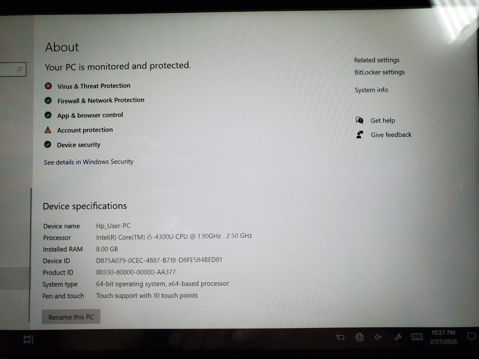 HP Elitebook Folio 1040 G1 14″ Intel Core i5-4300U 1.9GHz 8gb RAM 180GB HD Win