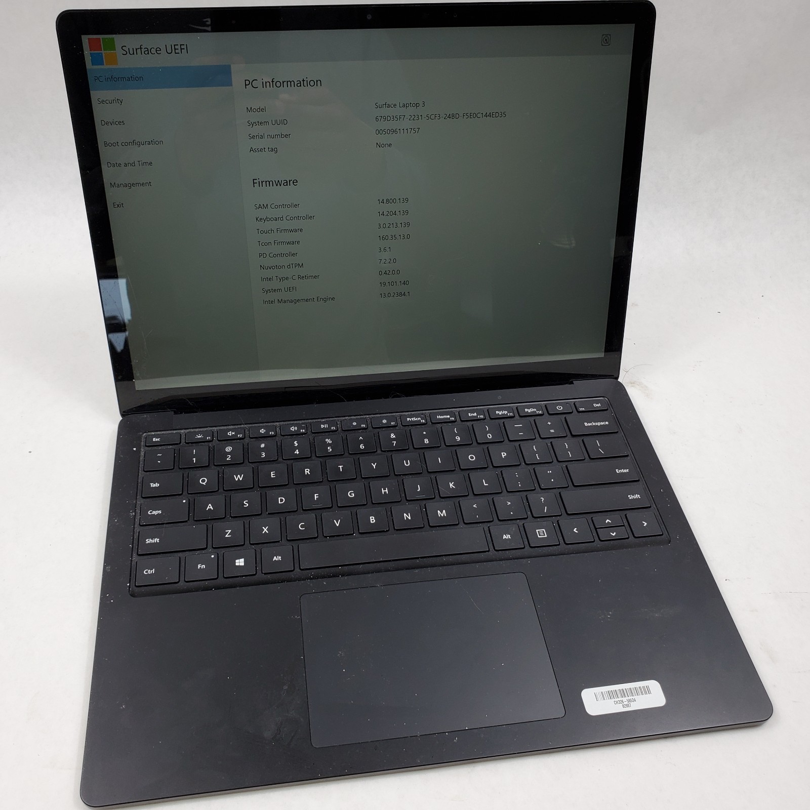 MICROSOFT SURFACE LAPTOP 3 INTEL CORE I7-1065G7 16GB RAM 512GB NO OS *READ