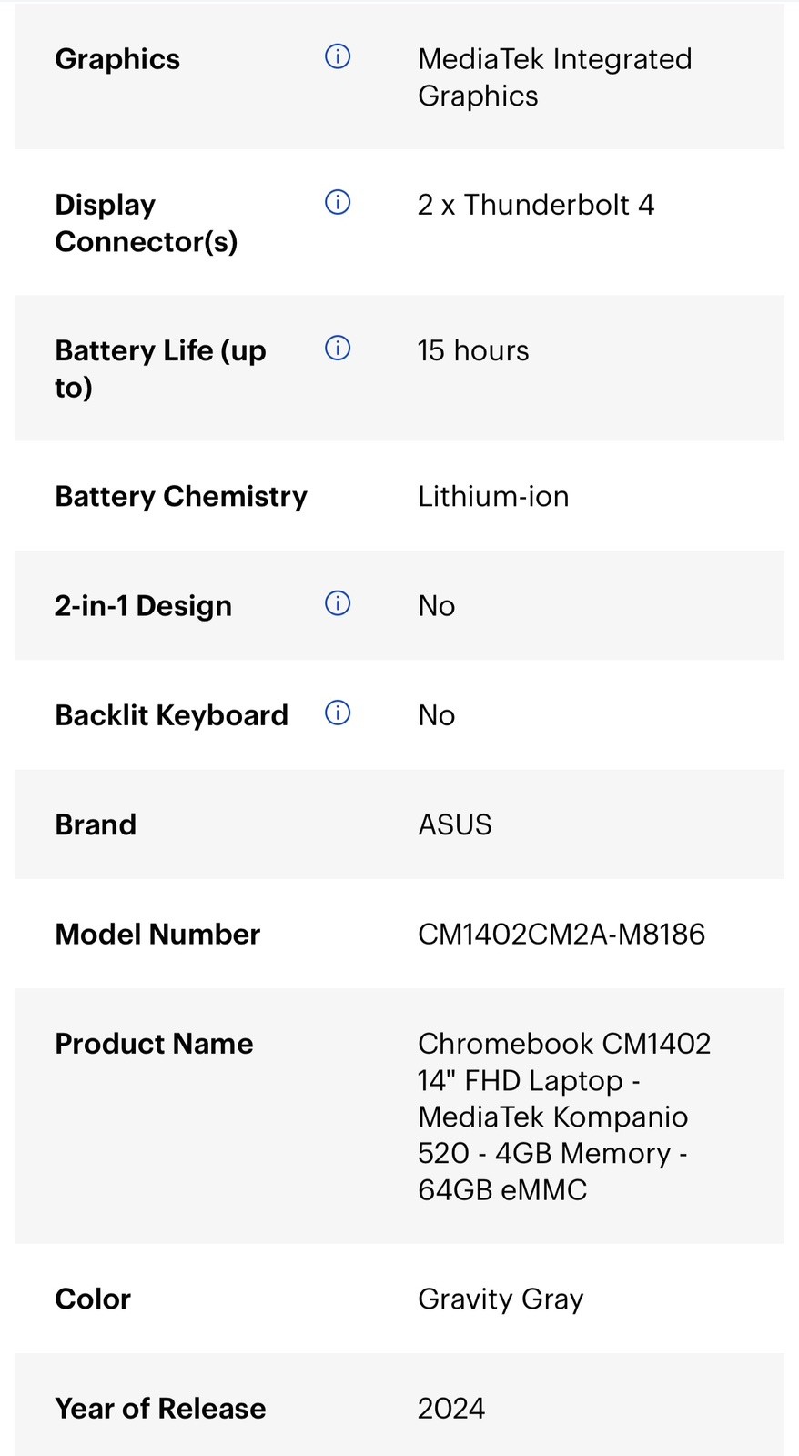 ASUS Chromebook CM1402 14″ FHD Laptop MediaTek Kompanio 520, 4GB RAM, 64GB eMMC