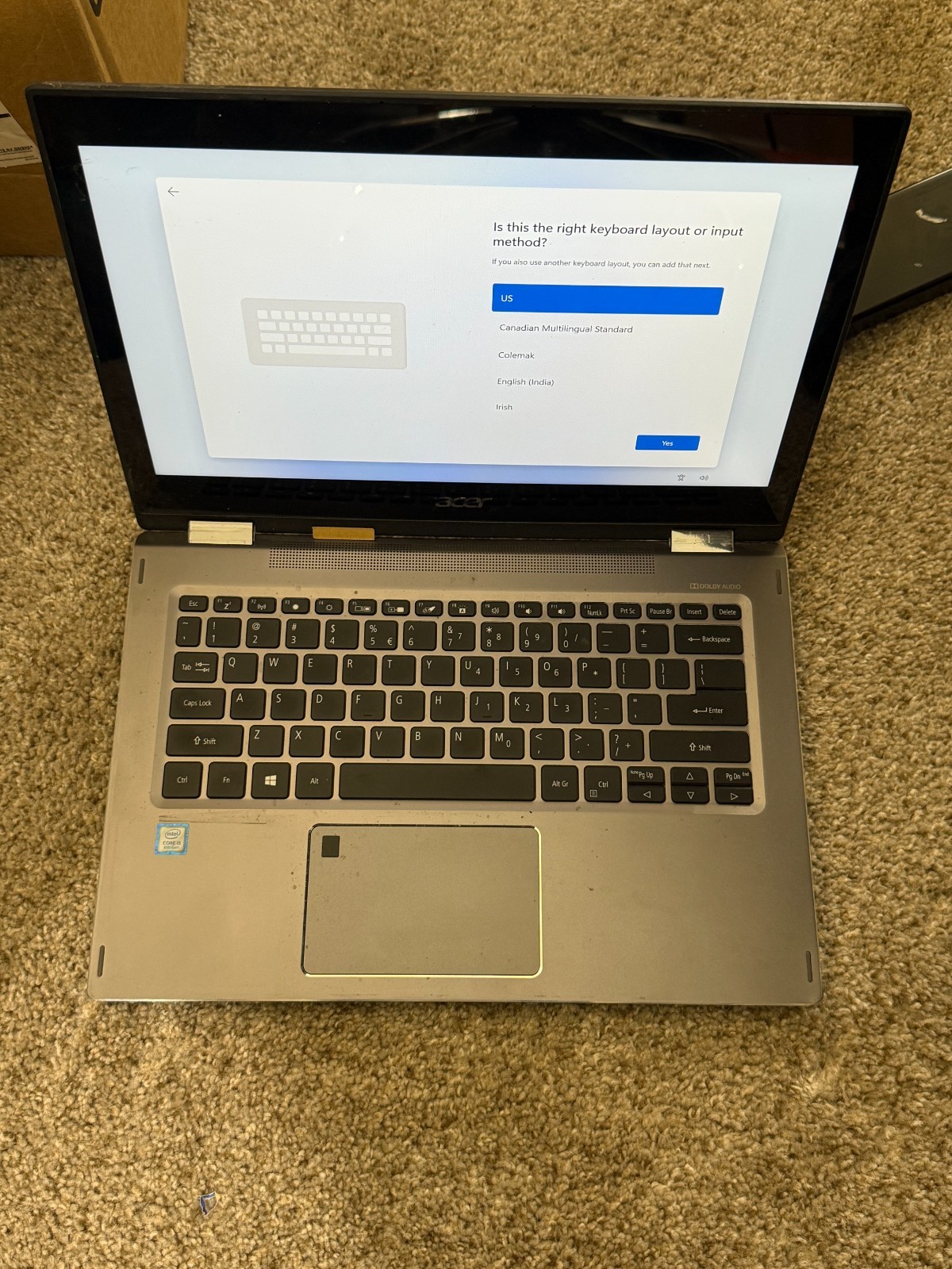 Acer Spin 5 i5-8250U 1.6GHz 13.3″ Touchscreen 8GB RAM 256GB SP513-52N
