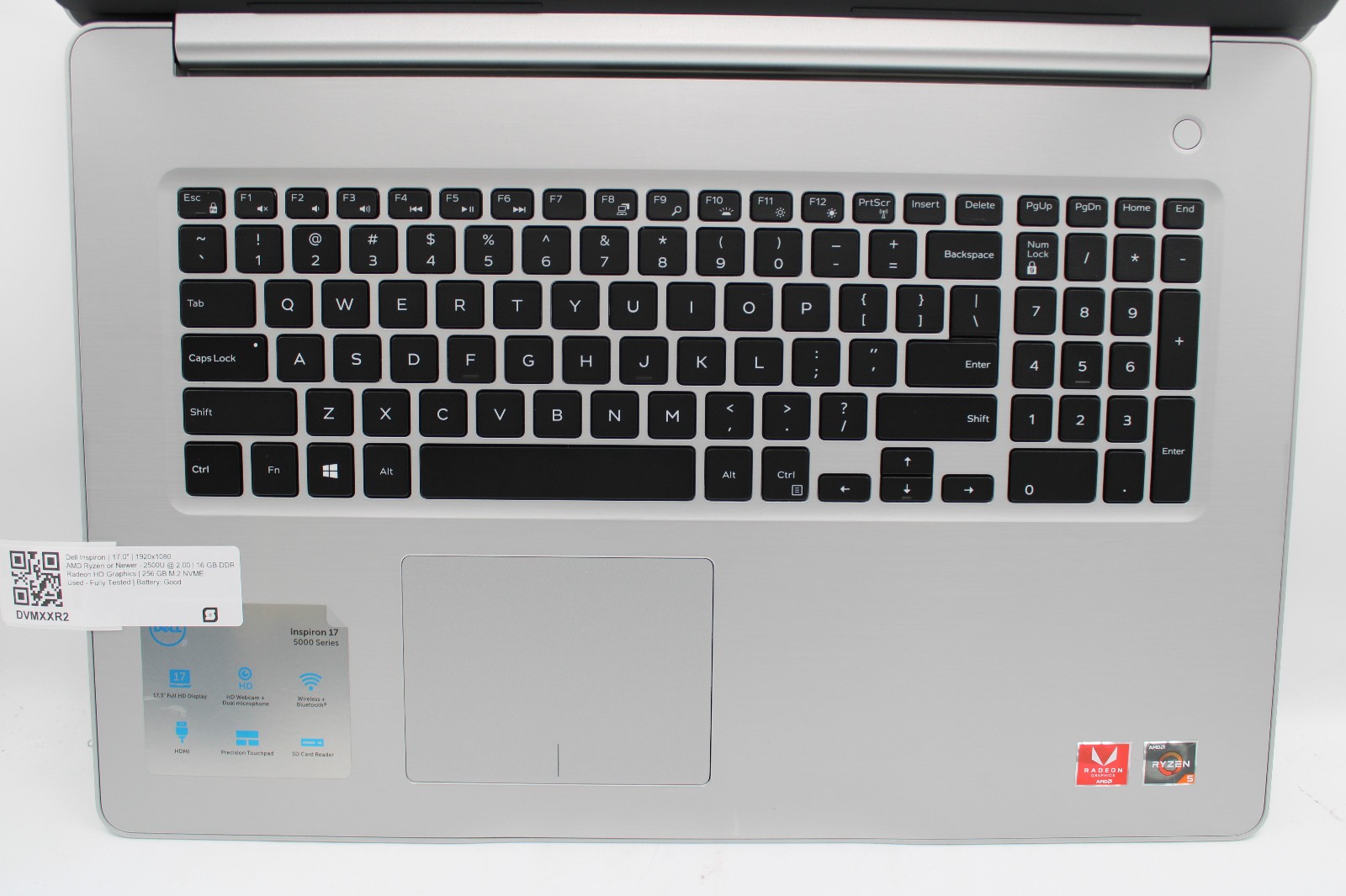 Dell Inspiron 5775 _ Ryzen 5-2500U _ 16GB RAM _ 256GB SSD _ No OS _ w/ AC