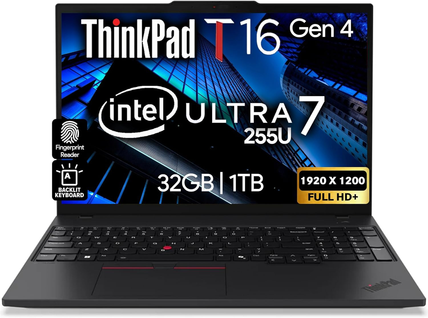 Thinkpad T16 Gen 4 AI Business Laptop 16” FHD+ Display, Intel Ultra 7 255U (Beat