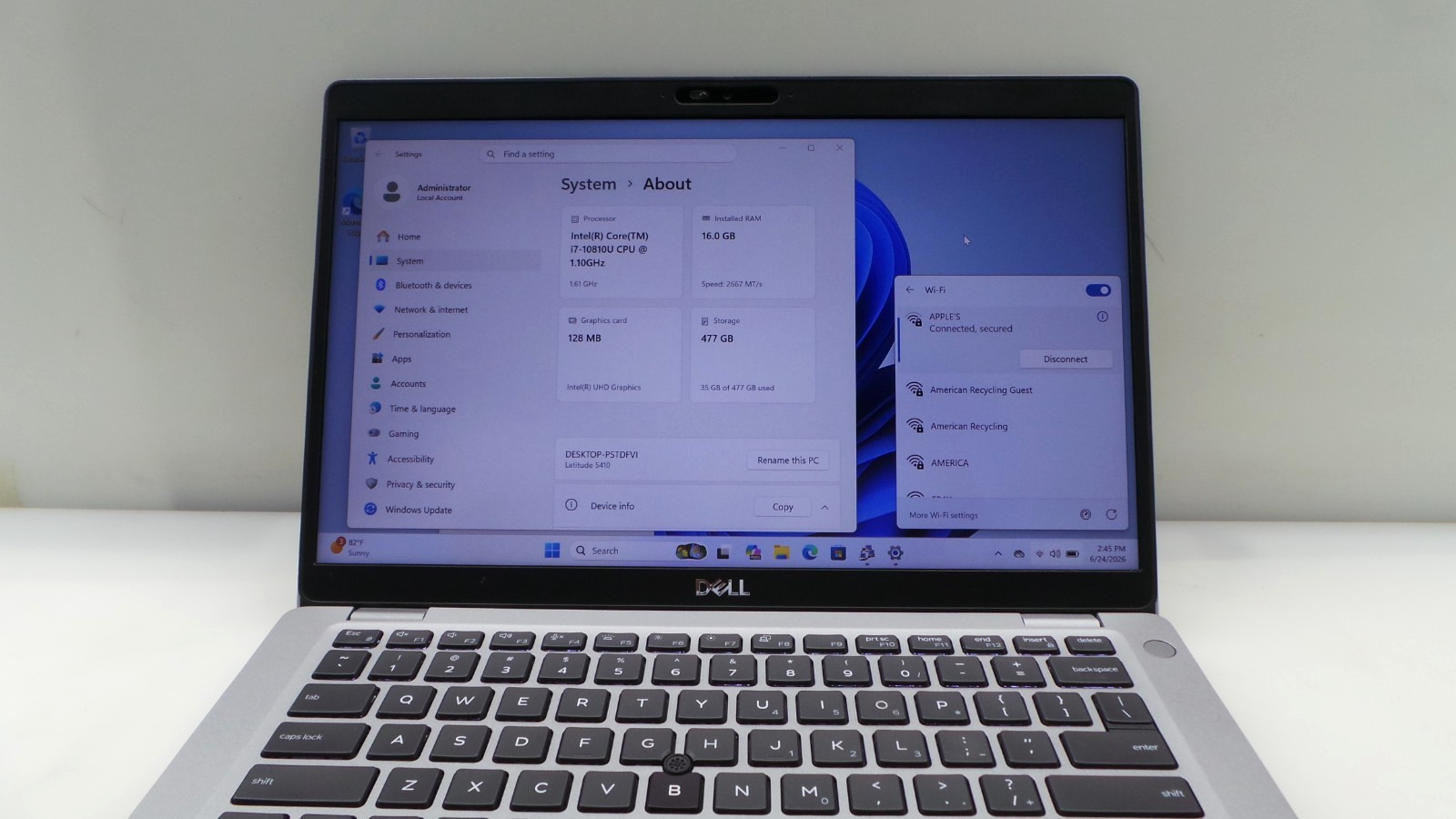 Dell Latitude 5410 | 14″ | i7-10810U 1.10GHz | 16GB RAM 512GB NVMe | WIN 11 PRO