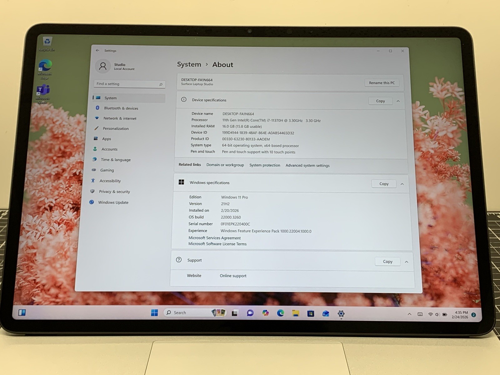 Microsoft Surface Studio 1964 Core i7 11th Gen | 512GB SSD, Windows 11 | #P221