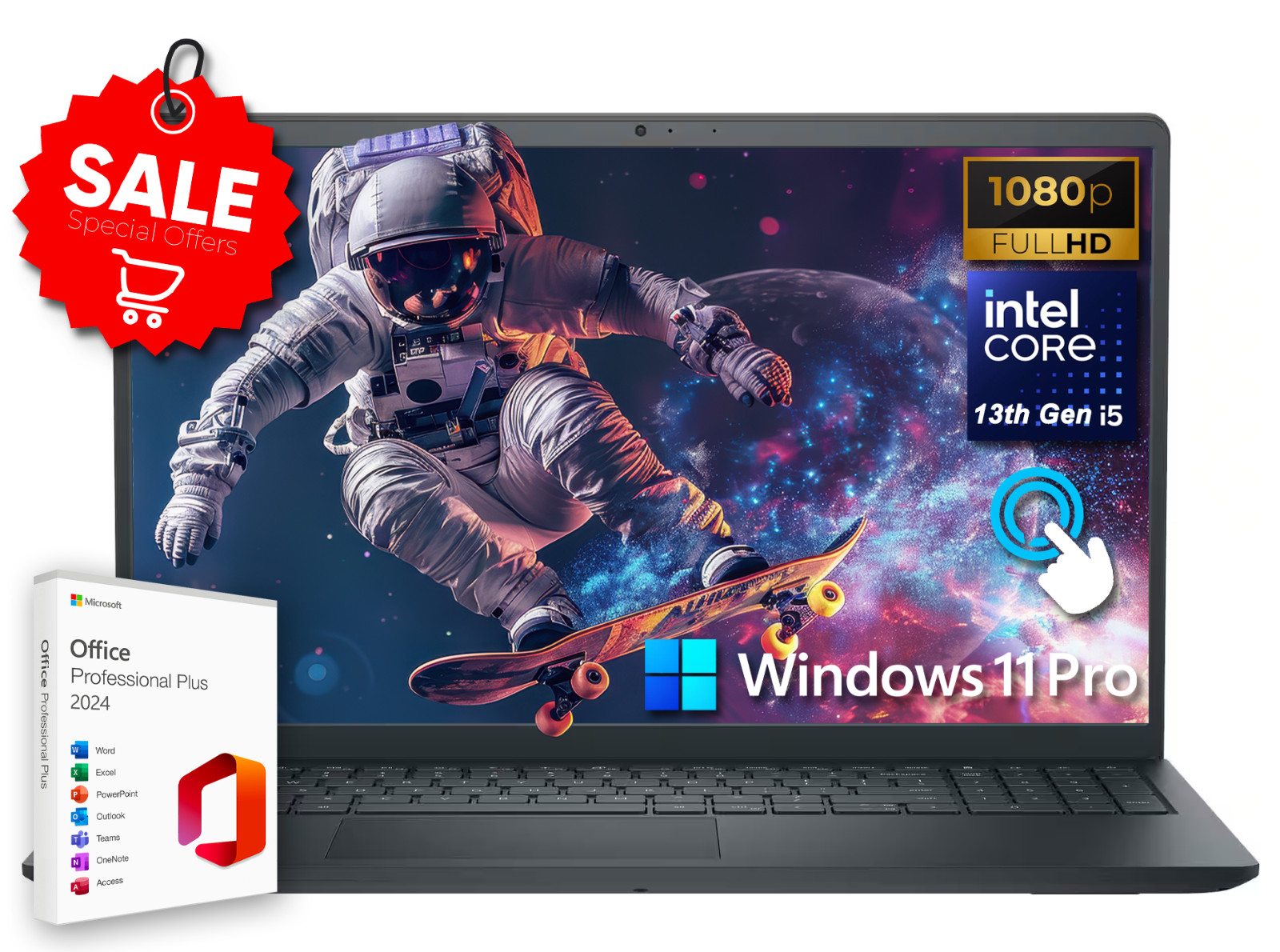 Dell Inspiron 15.6″ Touch Laptop 10-Core Intel i5 12GB RAM 256GB SSD Office+Pro