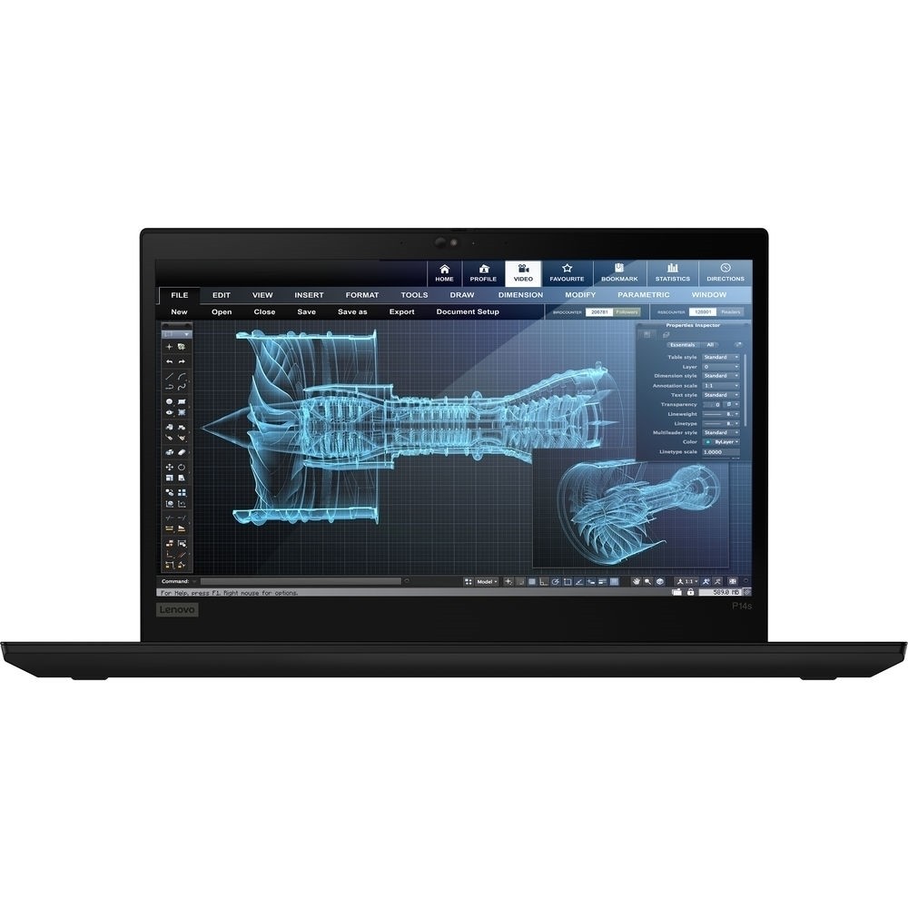 Lenovo ThinkPad P14s Gen 1 14″ 16GB 256GB, Black