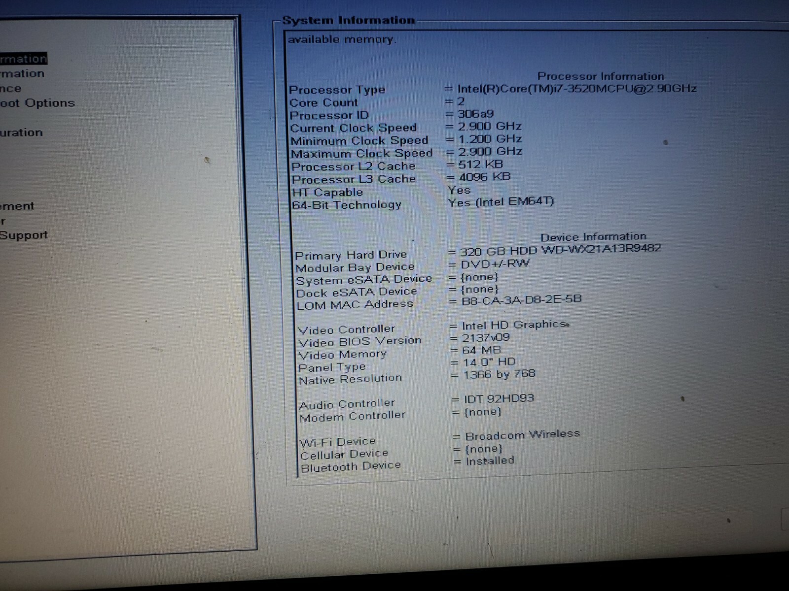 DELL LATITUDE E6430 i7-3520M 2.9Ghz 4GB 320GB