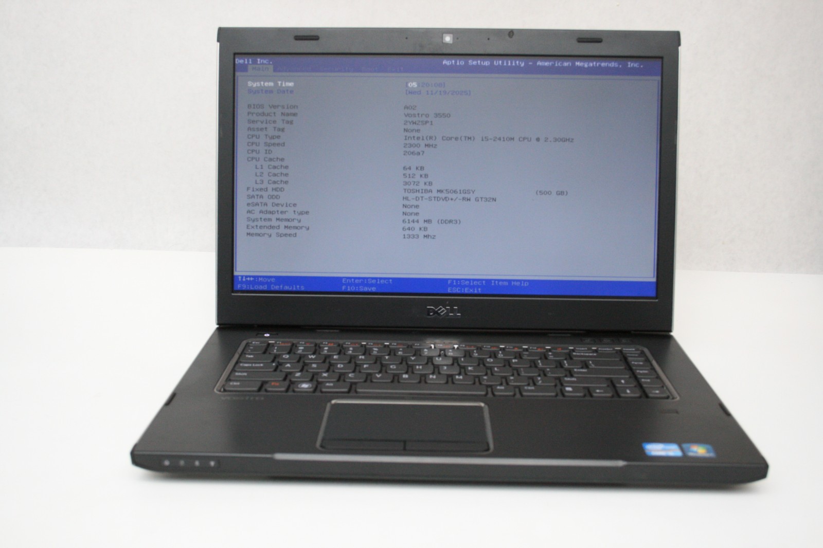 Dell Vostro 3550 Laptop Intel Core i5-2410M @2.30 GHz 6GB 500GB HDD Win 7 Pro