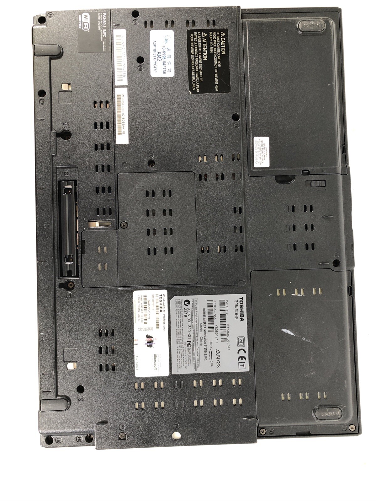 15.4” Toshiba Tecra A8-S8414 Laptop 120 GB HDD / 1 GB RAM / PARTS / BAD SCREEN